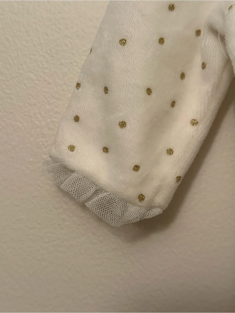 Juicy Couture Baby Gold Sparkle Tulle Velour Onesie